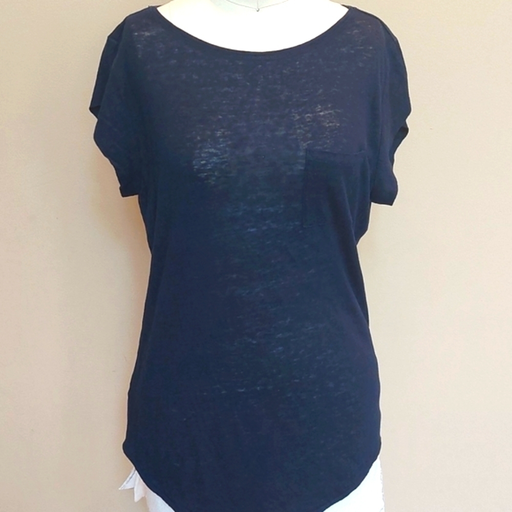 Ann Taylor Loft dark blue shirt